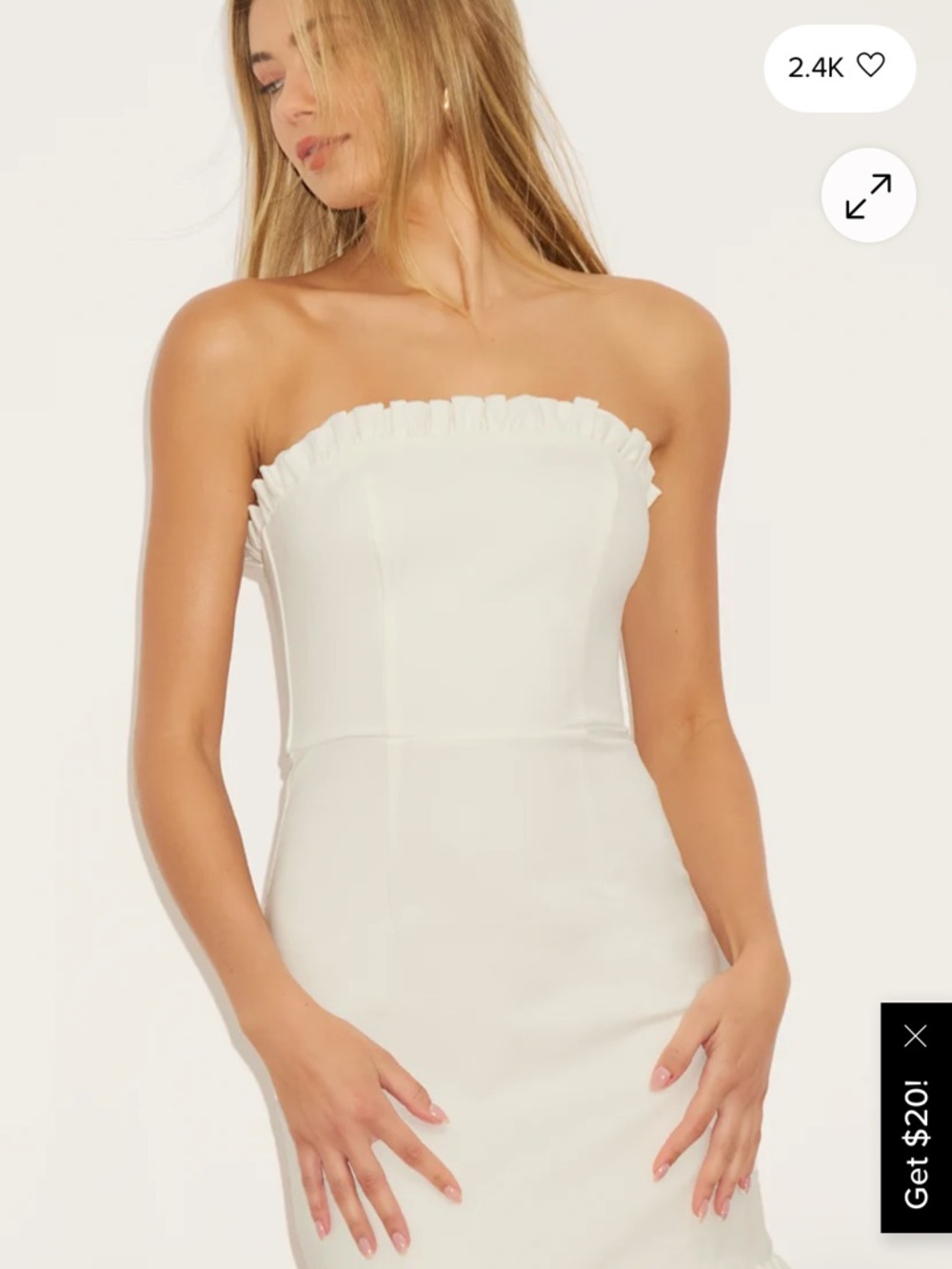 Lulu's White Strapless Ruffle Mini Dress